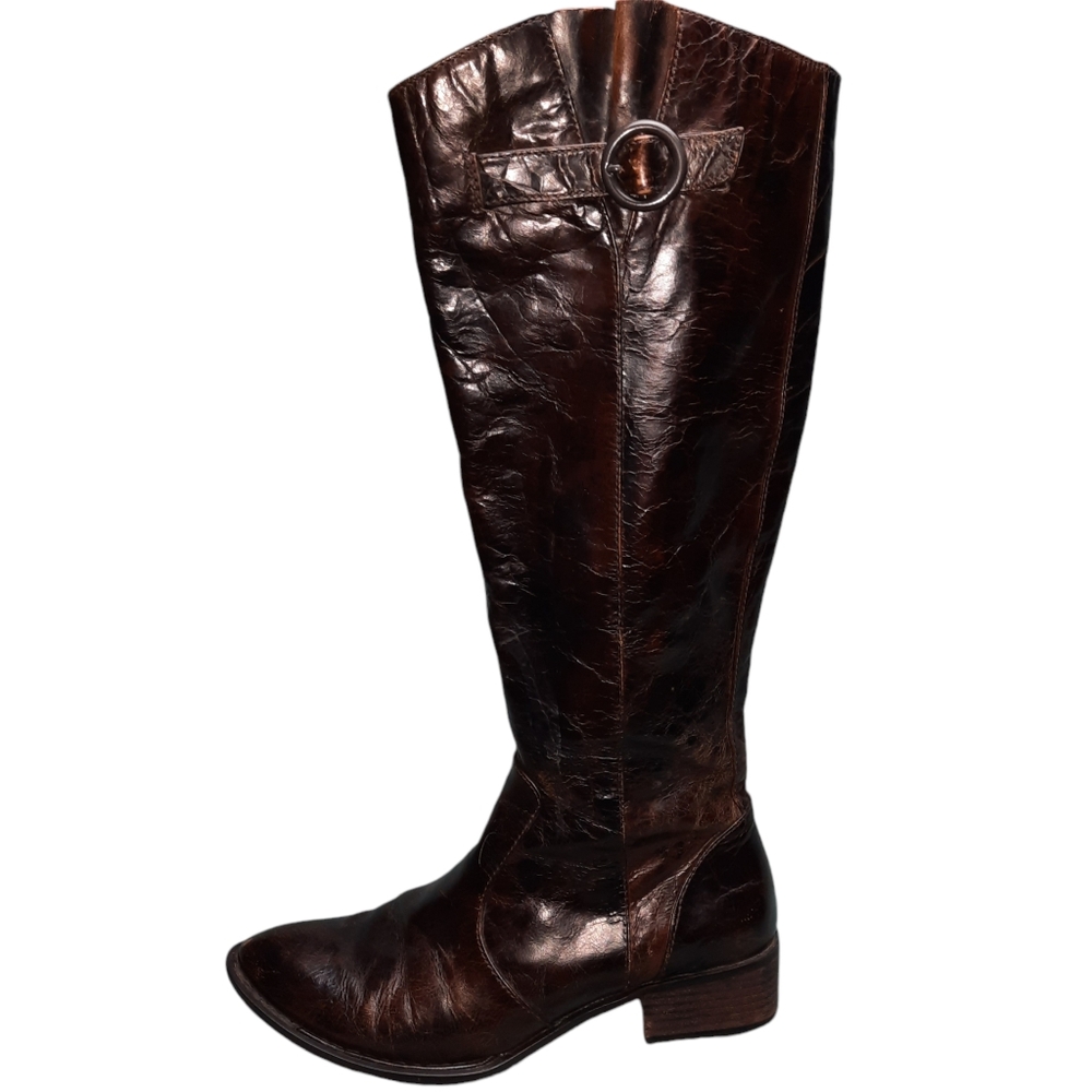 Born Crown Roxie Brown Distressed Leather Tall Boots SZ 6.5